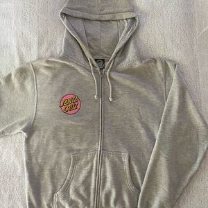 Classic Dot Zip Hooded Santa Cruz Sweatshirt